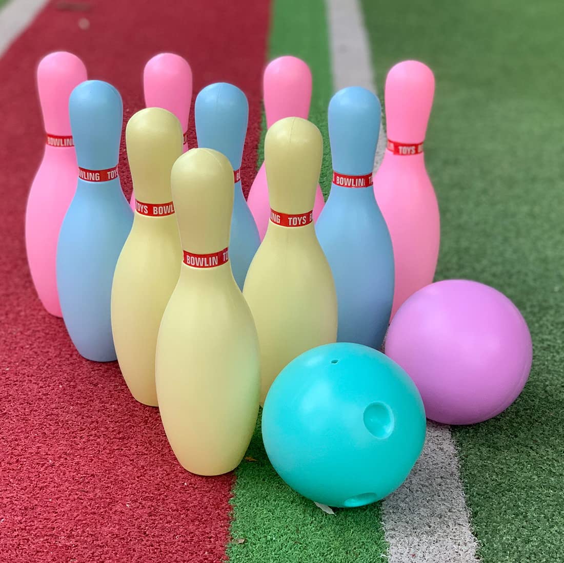Amazon | Bowling Set Game 10 Pins 2 Balls Classical Sport Toy